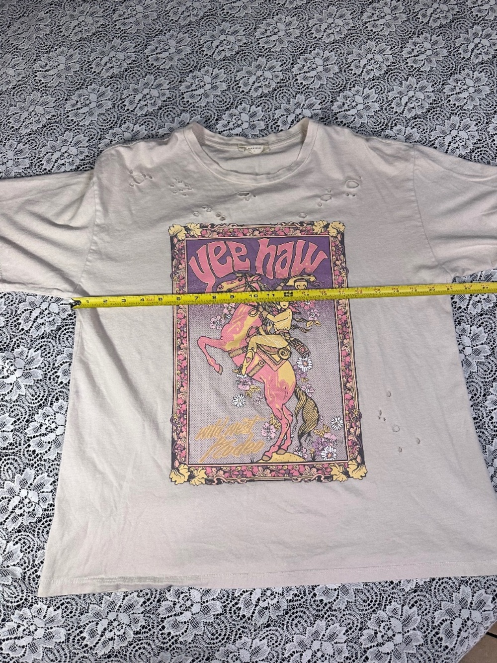 Altar’d State Yee Haw Wild West Rodeo Distressed Graphic Tee Medium